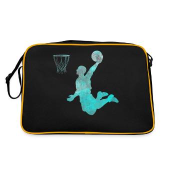Basketball Dunking Geschenk Basketballspieler - Retro Tasche - Schwarz/Gold - Hinten