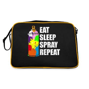 Spray graffiti peut pulvérisateur disant idée cadeau - Sac Retro - noir/or - Dos