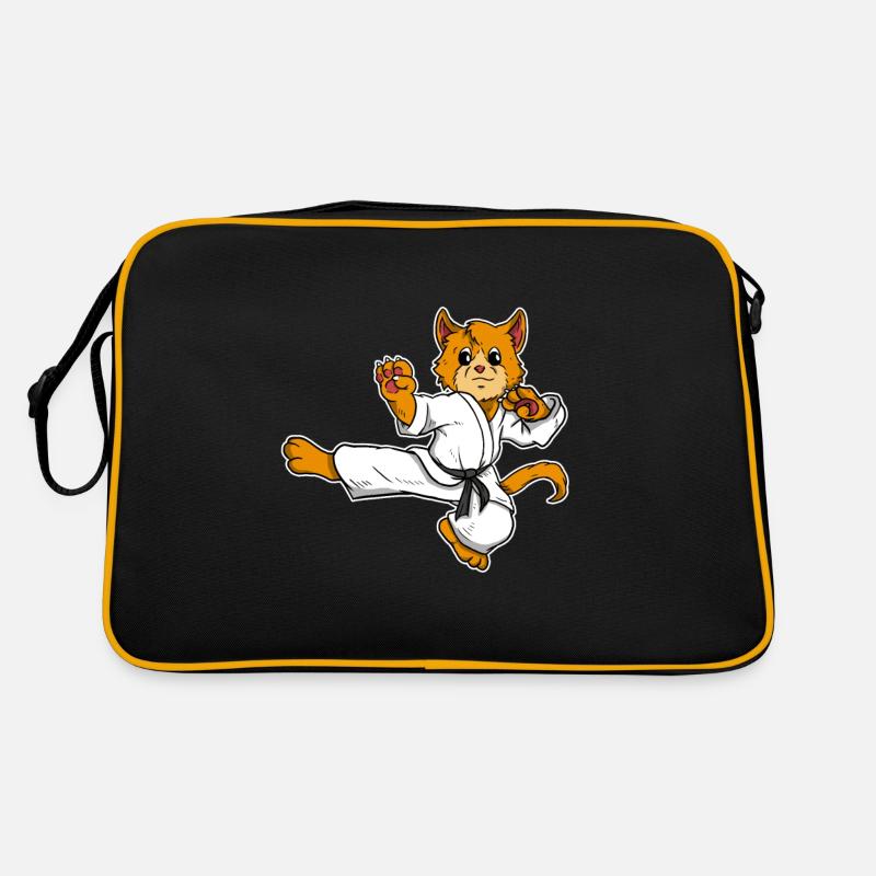 Lustiges Karate Kung Fu Katzen Katze Geschenk Retro Tasche