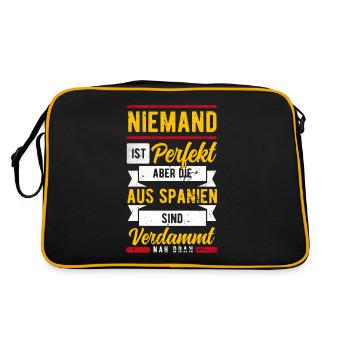 Spanien - Retro Tasche - Schwarz/Gold - Hinten