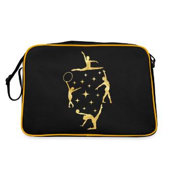 Dancing gymnast girl doing gymnastics acrobatics - Retro Bag - black/gold - Back