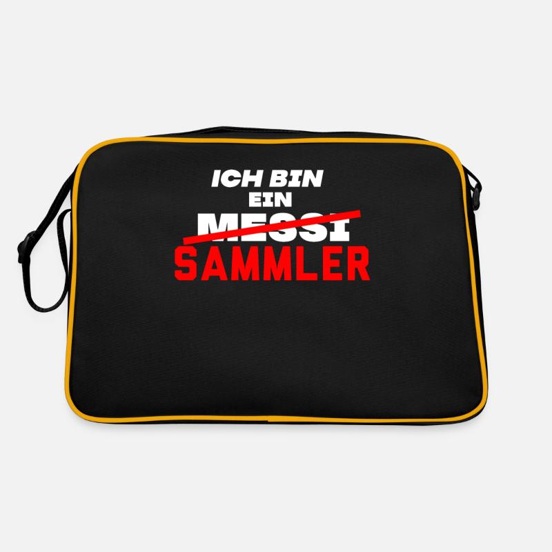 Sammler Sprüche - Retro Tasche - Schwarz/Gold