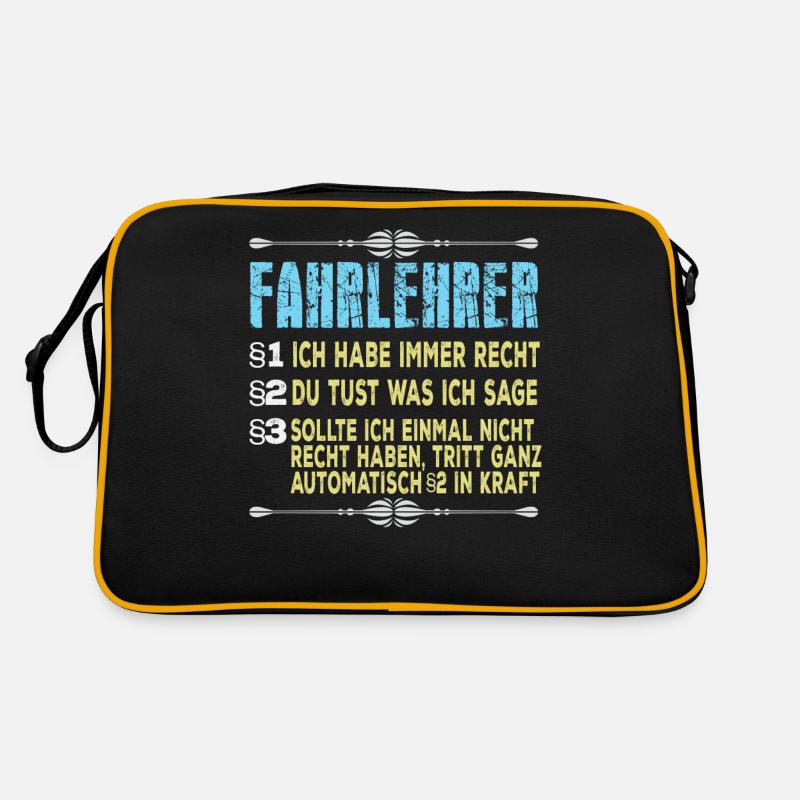 Fahrlehrer Paragraph - Retro Tasche - Schwarz/Gold