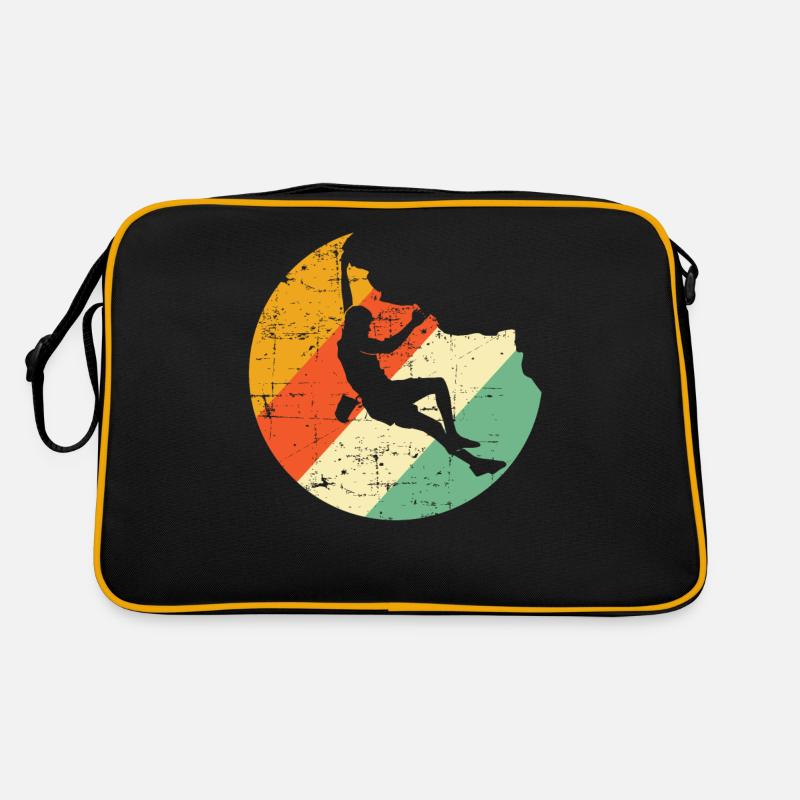Cool Rock Climbing Shirt Mountain Climbing Climber - Retro Bag - black/gold
