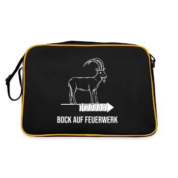 Bock auf Feuerwerk Pyrotechniker Pyro Steinbock - Retro Tasche - Schwarz/Gold - Hinten