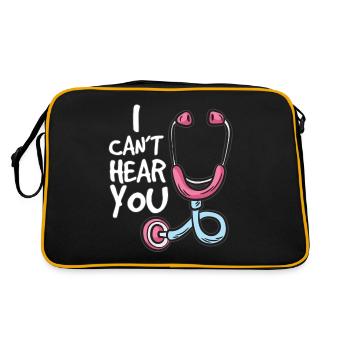 I CANT HEAR YOU Médecin de famille Médecin Humour Stéthoscope - Sac Retro - noir/or - Dos