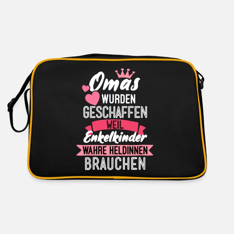 Oma Geschenk Omi Großeltern Beste Oma - Retro Tasche - Schwarz/Gold