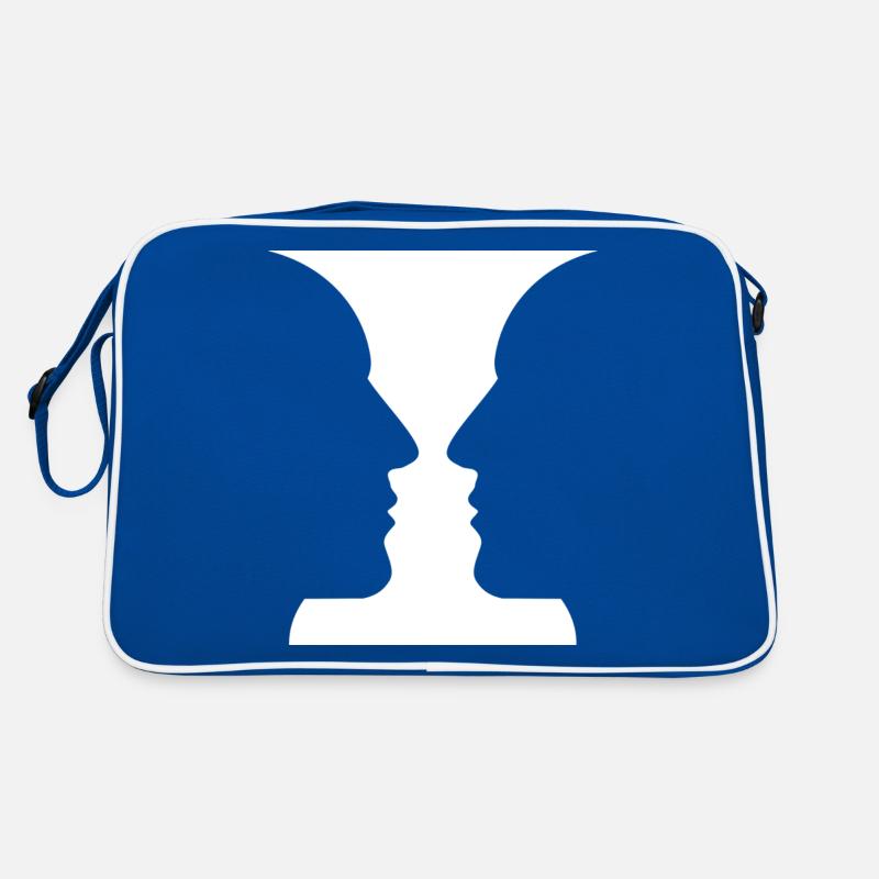 Köpfe oder Vase Optische Täuschung Retro Tasche