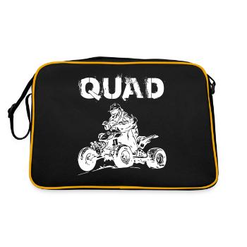 Quad motorcycle retro vintage quad rider biker - Retro Bag - black/gold - Back