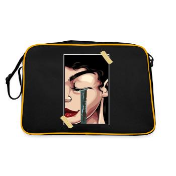 Aesthetic Girl Soft Girl Synthwave Vaporwave Egirl - Retro Bag - black/gold - Back