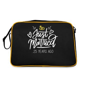 25th wedding anniversary gift anniversary married couple jus - Retro Bag - black/gold - Back