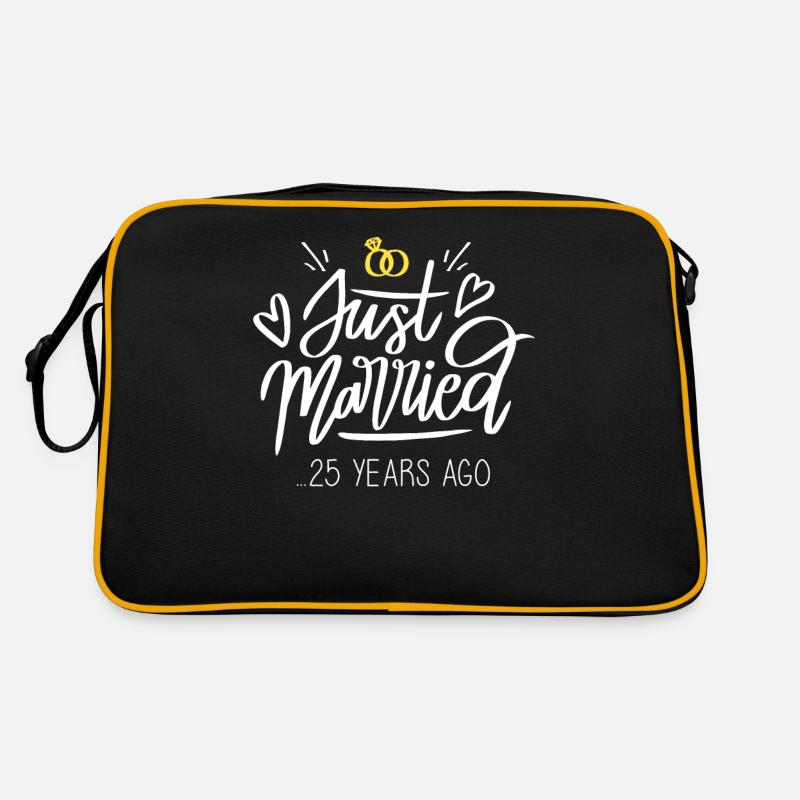 25th wedding anniversary gift anniversary married couple jus Retro Bag