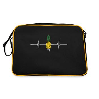 Pineapple Heartbeat Pineapple Fan Exotic Fruit - Retro Bag - black/gold - Back