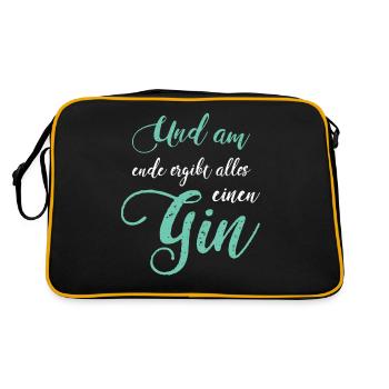 Gin Saying Gin Fan Gin Drinker Gift Idea - Retro Bag - black/gold - Back