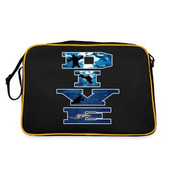 Diver, - Retro Tasche - Schwarz/Gold - Hinten