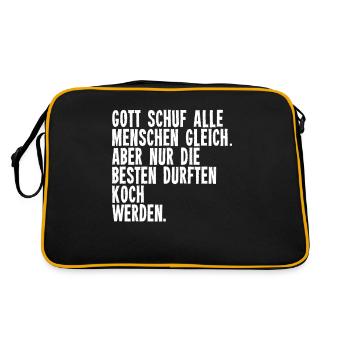 Nur Die Besten Durften Koch Werden Köche Kantine - Retro Tasche - Schwarz/Gold - Hinten