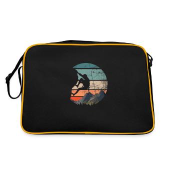 Vintage boulderer boulder gift - Retro Bag - black/gold - Back