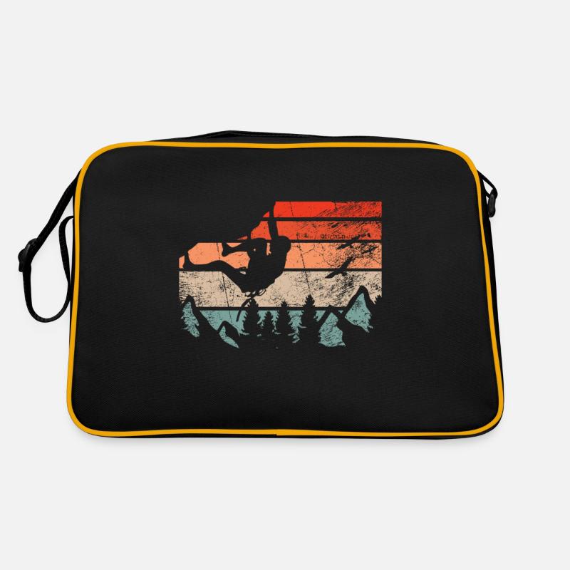 Retro Bouldern Klettern Boulderer Boulder - Retro Tasche - Schwarz/Gold