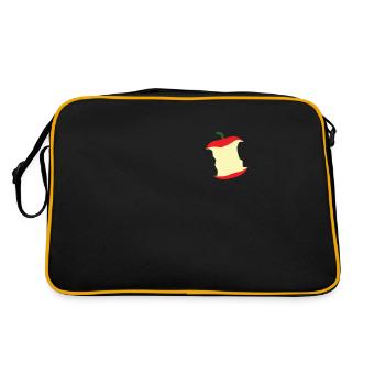 Bitten apple fan apple on the day apple fruit - Retro Bag - black/gold - Back