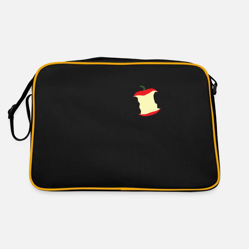 Bitten apple fan apple on the day apple fruit Retro Bag
