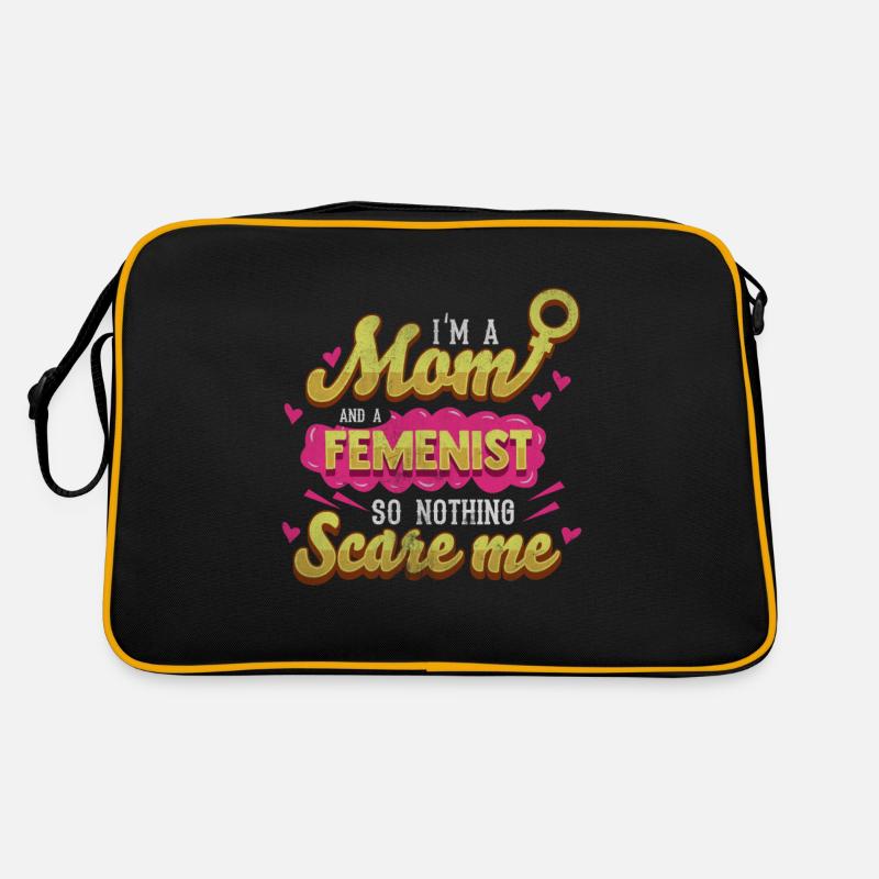 Féministe mère - Sac Retro - noir/or