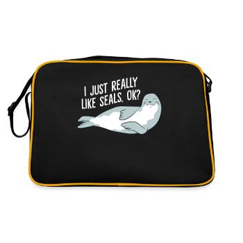 J’aime vraiment les phoques Ok - Sac Retro - noir/or - Dos