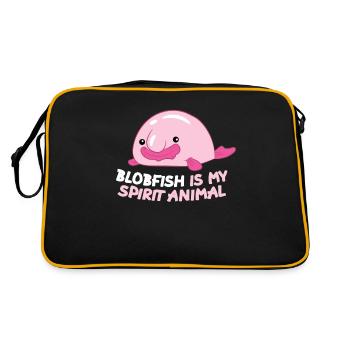 Blobfish Is My Spirit Animal Funny Blobfish Meme - Retro Bag - black/gold - Back