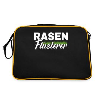 Rasenflüsterer Platzwart Greenkeeper Hobbygärtner - Retro Tasche - Schwarz/Gold - Hinten