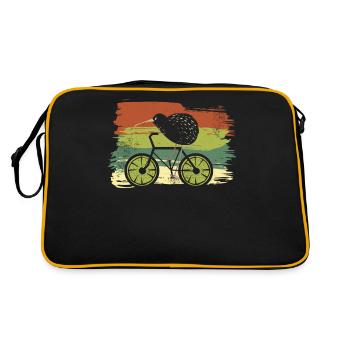 Cycle New Zealand Funny Kiwi sur un vélo Design - Sac Retro - noir/or - Dos