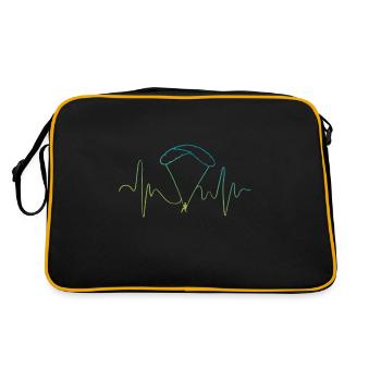 Cadeau de parapente battement de coeur parapente - Sac Retro - noir/or - Dos
