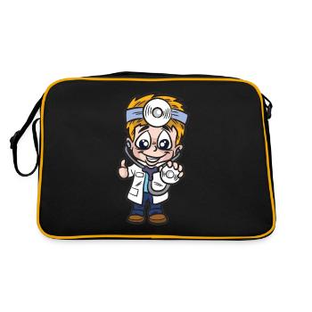 Pédiatre pédiatrique médecin avec stéthoscope humour - Sac Retro - noir/or - Dos