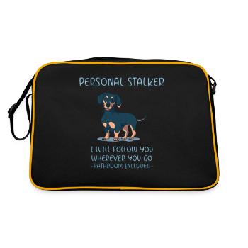 Dachshund Personal Stalker Dachshund - Retro Bag - black/gold - Back