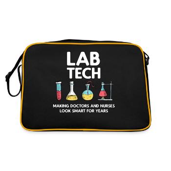 Lab Tech Labor Laborant - Retro Tasche - Schwarz/Gold - Hinten