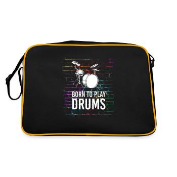 Drums Drummer Drumsticks - Retro Bag - black/gold - Back