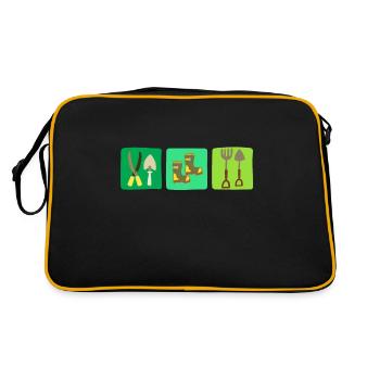 Garden tools gardener gardener flowers gift - Retro Bag - black/gold - Back