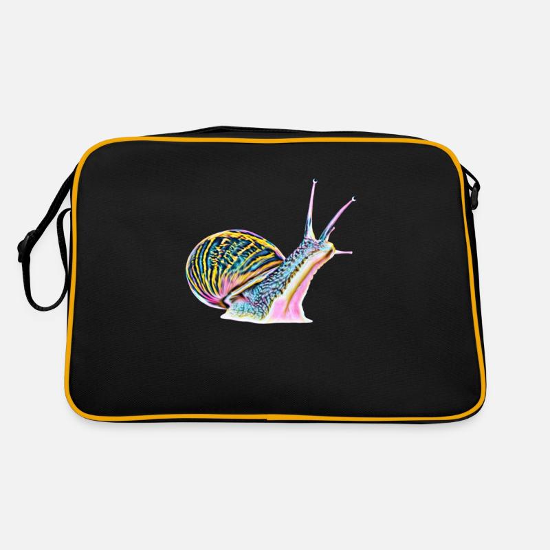 Schnecke - Retro Tasche - Schwarz/Gold