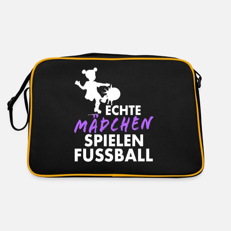 Echte Mädchen spielen Fussball Kicker Mannschaft Retro Tasche