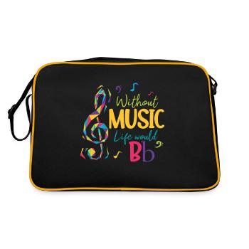 Sans musique, la vie ne serait que des notes de musique à touches B - Sac Retro - noir/or - Dos