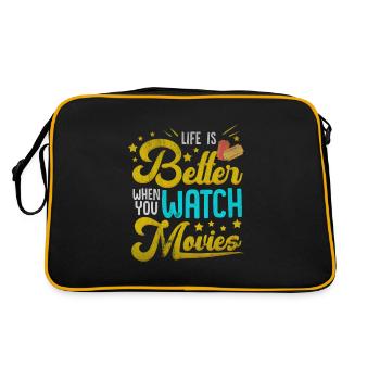 Filme Kino - Retro Tasche - Schwarz/Gold - Hinten