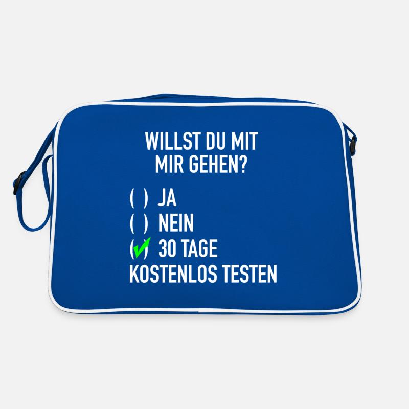 willst du mit mir gehen? Kostenlos Testen Ironie Retro Tasche