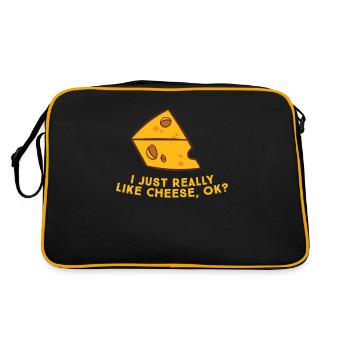 J’aime vraiment le fromage Funny cheese - Sac Retro - noir/or - Dos