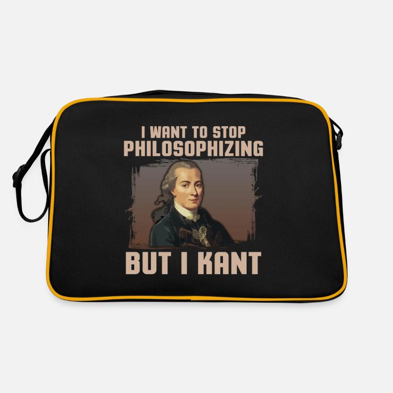 Funny Philosophie Immanuel Kant Internet Meme - Retro Tasche - Schwarz/Gold