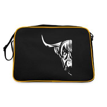 Great Highland Cattle farmer beef - Retro Bag - black/gold - Back