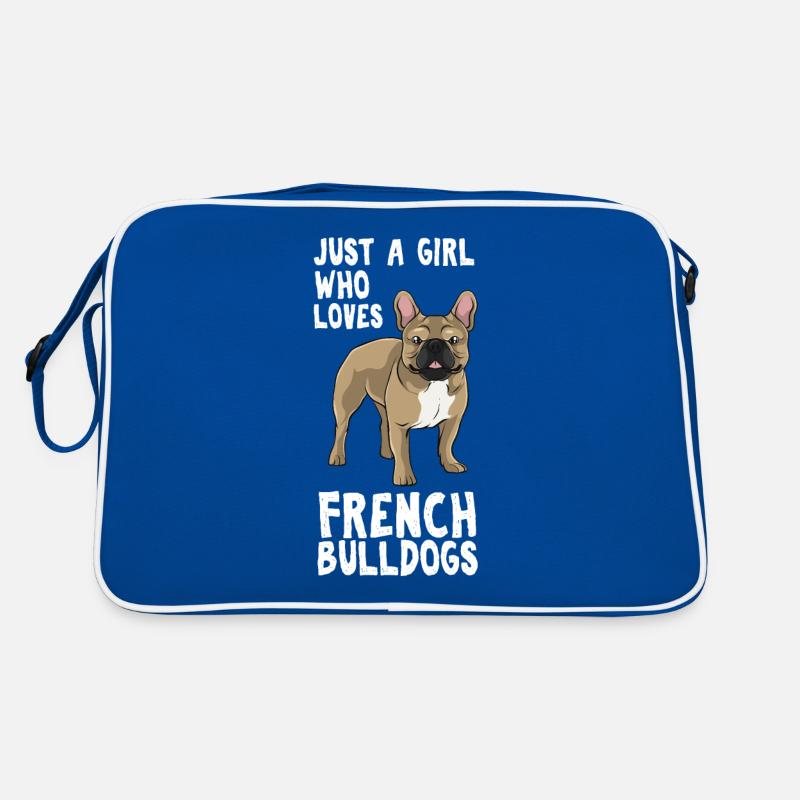 Französisches Bulldoggen Mädchen Retro Tasche