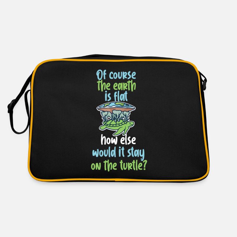 Flat earth turtle Retro Bag