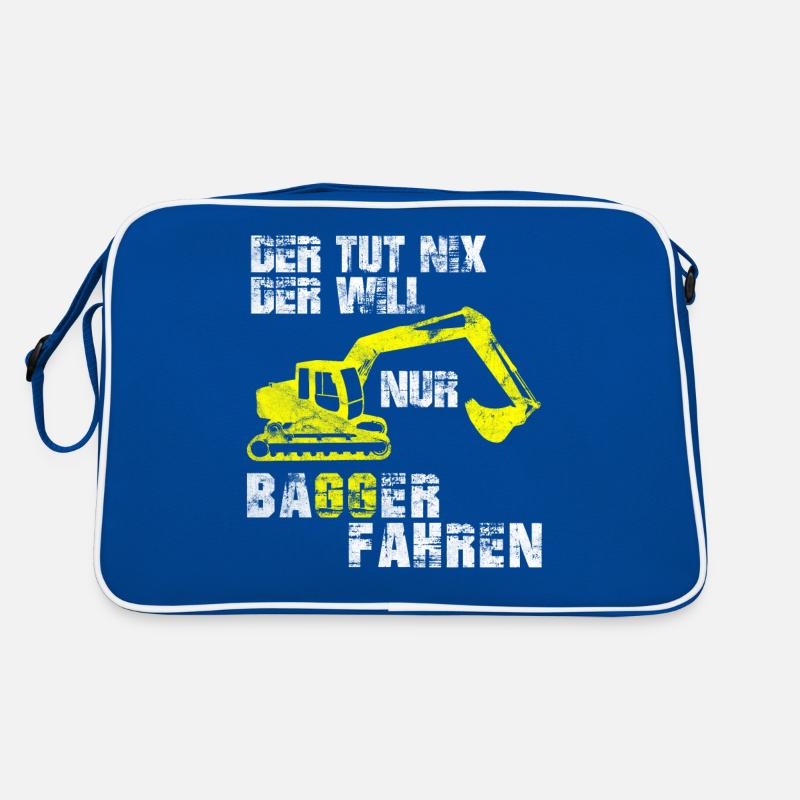 Cooles Bagger Fahren Baggerführer Bauarbeiter Bauh Retro Tasche
