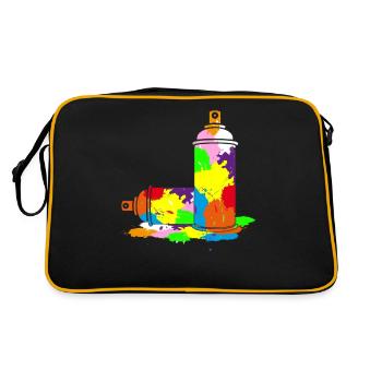 Idée cadeau graffiti spray canettes - Sac Retro - noir/or - Dos