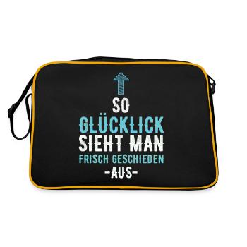 Geschieden Scheidung Glücklicher Single Ex Ehe - Retro Tasche - Schwarz/Gold - Hinten