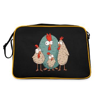 Famille de poulet fou - Sac Retro - noir/or - Dos
