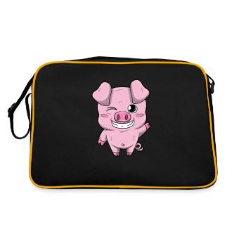 Petit porcelet doux cochon - Sac Retro - noir/or - Dos